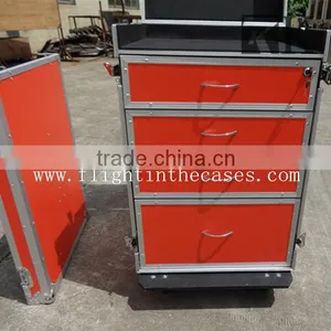 4 Drawer Flight Case Plywood Case Red thumbnail-1