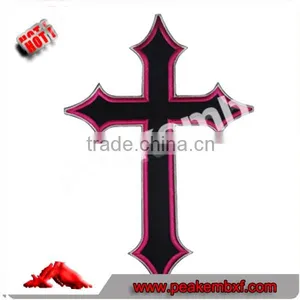 Best Quality Sew on Embroidery Stitches Filled Cross Patches Embroidery Digitizing Iron on thumbnail-1