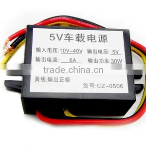 Car/Vehicle Power Supply 24V to 5V/6A 12V to 5V/6A Power Converter Voltage Regulator Waterproof LED Display DC-DC thumbnail-1