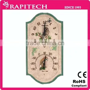 Polyresin Garden Handmade Clock Thermometer thumbnail-2