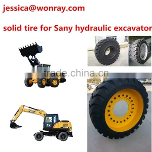 Solid Mold-on Heavy Truck Tires Wheel With DISC for Heavy Skid Steer Loader thumbnail-1