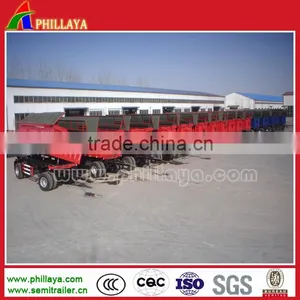 New CIMC Type 3 Axles Steering Trailers / Drawbar Car / 40ton Cargo Small Dump Trailer thumbnail-5
