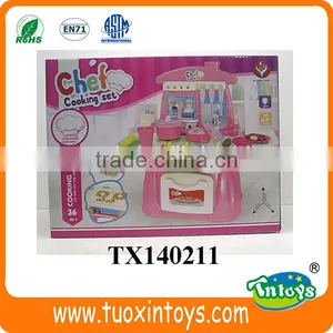 Plastic Kids Play Kitchen Set Chef Cooking Toys thumbnail-1