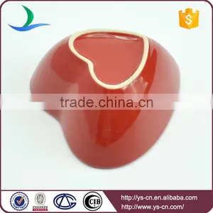 YSb0029 Custom Logo Mini Red Ceramic Heart Shape Bowl thumbnail-6