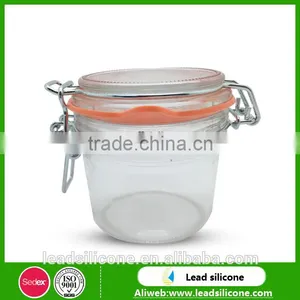 High Quality Glass Storage Jar Sealed Cans With Silicone Seal Rign thumbnail-2