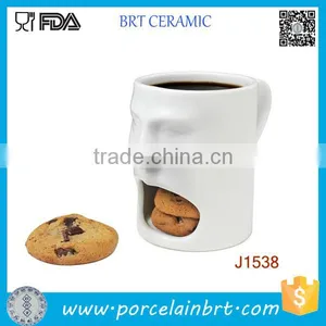 Special Man Face Design Coffee Mug With Cookie Holder thumbnail-1