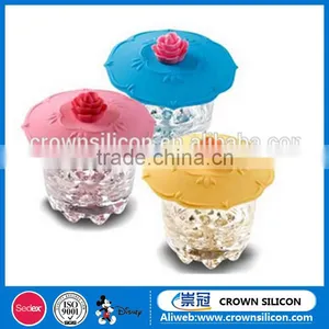 Custom Silicone Coffee Cup Lid, Eco-friendly Cute Shape Silicone Cup Cover thumbnail-1