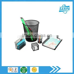 High Quality Modern Metal Mesh Wire Office Stationery Set Of 5 Pieces thumbnail-1