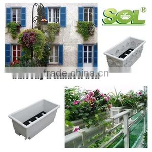 Plastic Flower Pot Trays Rectangular Fiberglass Planter Box Window Box Planters thumbnail-1