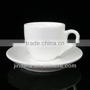 White Porcelain Cappuccino Coffee Cup and Saucer thumbnail-1