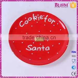 Custom Ceramic Red Decorative Christmas Dinner Plate thumbnail-3