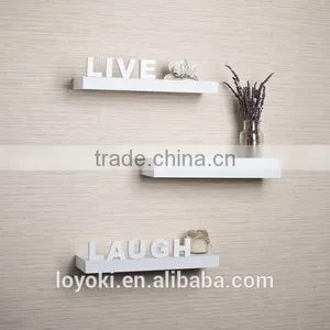 Laminate 'Live, Love, Laugh' Inspirational Wall Shelves Set of 3 Wall Decor Floating Shelf thumbnail-2