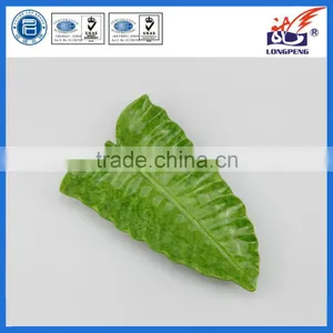 OEM Green Leaf Shaped Ceramic Plate thumbnail-1