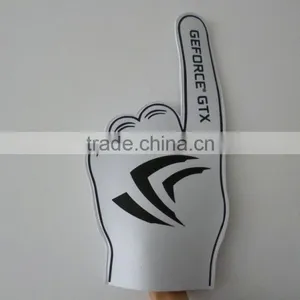 White Big Cheering Hand Gloves With Logo Print thumbnail-1