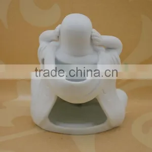 White Porcelain Buddha Statue Fragrance Oil Burner With Tealight Candle thumbnail-5