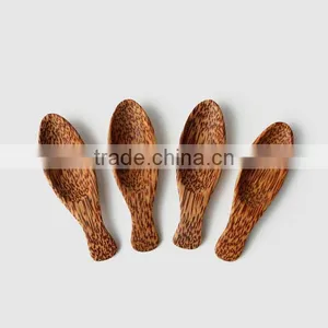 Coconut Wood Small Scoop, Set of Four thumbnail-1