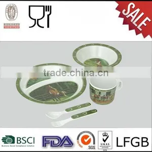 Melamine Divided Plate Melamine Bowl Melamine Cup Melamine Spoon and Fork Melamine Dinner Set thumbnail-1