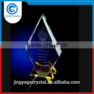 Jingyage High Quality Crystal Trophy With Yellow Base Custom Crystal Trophy and Awards Crystal Cup thumbnail-1