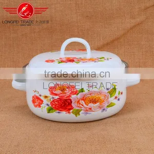 Enamel Polished Bulged Cooking Pot Enamel Casserole Set Stew Pot Enamel Ceramic Soup Pot thumbnail-3
