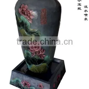 Hotel Led Water Fountain Vase Fiberglass Resin Crafts Decorations thumbnail-1