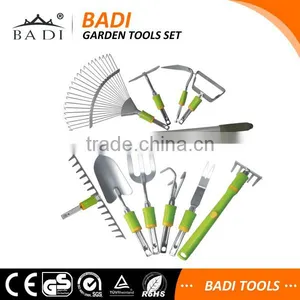 Hot New 10 Pieces Long Handle Agriculture Garden Hand Tools Set With 1.2m Aluminum Handle and Fork/rake/hoe/shovel/weeder thumbnail-1