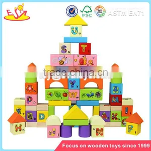 Wholesale 100 Garden Blocks Inexpensive Wooden Kids Blocks Toy Pretty and Colorful Wooden Block Toy W13B011 thumbnail-5