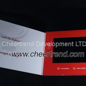 Full Red Color 10 Inch LCD Color Screen Video Brochures /Video Greeting Card Module With 1GB Memory thumbnail-2