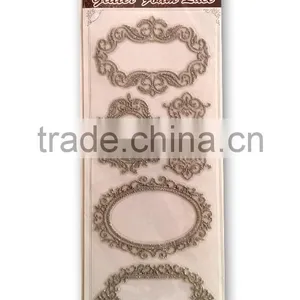 Self-Adhesive Classic Glitter Lace Foam Sticker, Elegant Decorative Shinny Glitter Sticker thumbnail-1