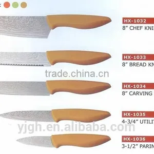 HX-1032-1036 Laser Engrave Blade Plastic Handle 5pcs Kitchen Knife Set thumbnail-1