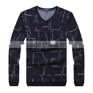 Men's Long Sleve V-neck Fashion T-shirt thumbnail-1