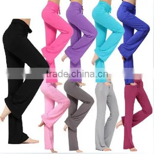 Womens Yoga Pant Trousers Cotton Slimming Practise Pants Exercise Lounge Sports Long Pant thumbnail-1