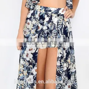 Summer Fashion Boho Clothing Latest Floral Print Skirt Blouse for Ladies thumbnail-5