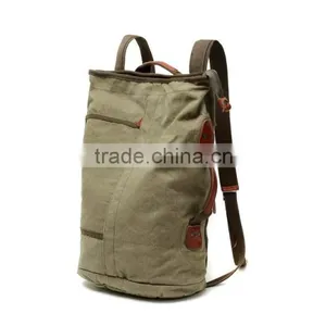 Unisex Vintage Casual Cotton Canvas Leather Backpack Rucksack Hand Bag Bookbag ,Lagtop Bag,Travel Bag,Day Bag, Computer Bag For thumbnail-1