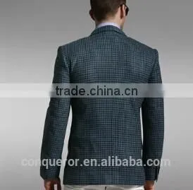 Hot-selling Suit Linen Blue Plaid Suit BSPS0578 thumbnail-2