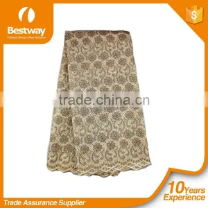 Bestway Textile Industry Cotton Cloth African Voile Lace Fabrics 5 Yards Cotton Voile Lace Fabric For Party SL0312 thumbnail-1