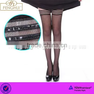 S0012 Fashion New Style 20D Transparent Lace Stockings thumbnail-1