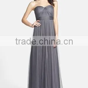 MGOO High Quality 2016 Convertible Tulle Column Plain Maxi Prom Women Long Dress Islamic Vestidos thumbnail-2