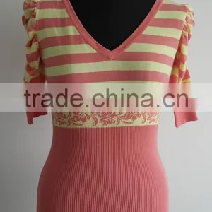 Ladies Rib Knit Pullover Sweater Knitting Pattern thumbnail-1