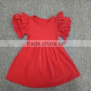 New Simple Style Summer Baby Dress Fashion Red Dress For Party Children's Boutique Gift thumbnail-1