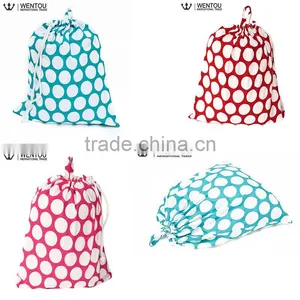 Newest Monogram Chevron Polka Dot Cotton Laundry Bag thumbnail-2