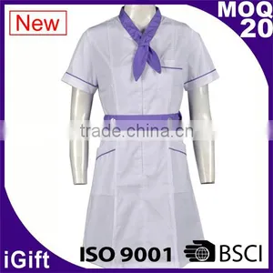 ISO9001 BSCI 2015 OEM Design Wholesale Hospital Uniform Lab Coat Nurse Uniform Dress thumbnail-1