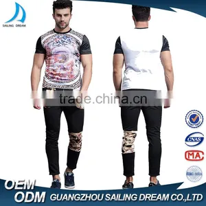 2016 New Style Custom Print Patch Plain Black 97%cotton Casual Fitness Mens Printed Pants thumbnail-2