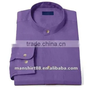 2016 Latest Style Men 100% Linen Band Collar Long Sleeve Sport Casual Shirt thumbnail-4