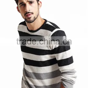 2017 Supple Simple Design Round Collar Stripe Sweater Men Pullover With Low Prices thumbnail-4