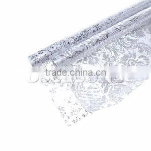 Organza Jewelry Gift Flower Wrapping Transparent Silvery At Random Pattern 48cm,1Roll thumbnail-1