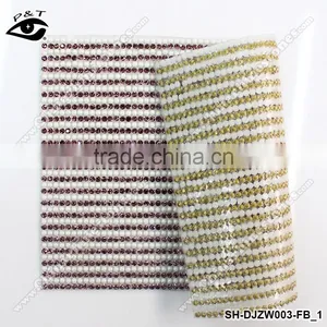 New Design Hotfix Rhinestone With Pearl Mesh Iron on Crystal Pearl Mesh for Dress thumbnail-1