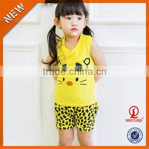 OEM Child Clothes Sets ,100%cotton Unisex Child Clothing ,sleeveless Children Clothing 2016 H-474 thumbnail-2
