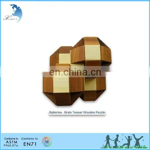 Children Play IQ Wooden 3D Cube Brain Teaser Puzzle thumbnail-3