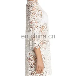 C11 Custom Crochet Sexy See-through Beach Tunic Cover Ups thumbnail-2