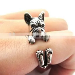 Bulldog Ring Puppy Dog Animal Wrap Ring thumbnail-1